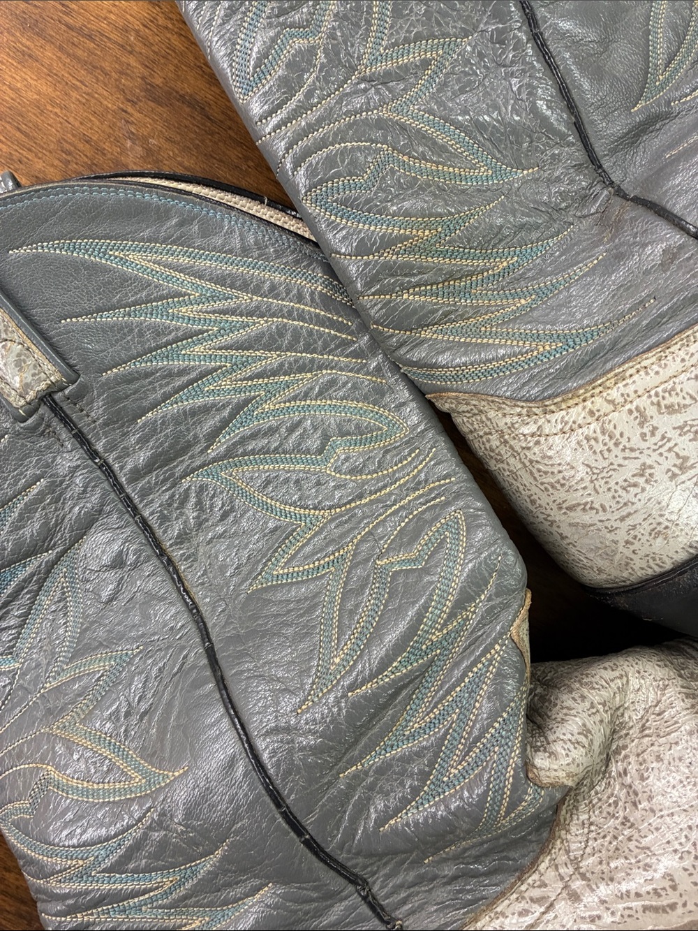Dan Post Gray Western Cowboy Boots Size 11.5 B - Picture 4 of 5